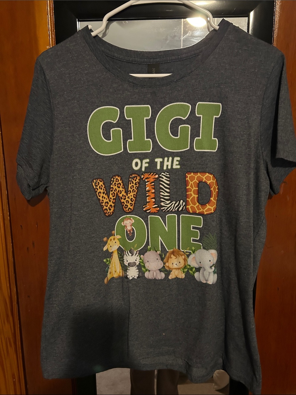 Gigi of the Wild One Kids Graphic Tee - Charcoal with Green